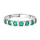 Luxuriant - AAA Lab Created Kolumbianischer Smaragd Ring 925 Silber rhodiniert (Größe 18.00) ca. 0.83 ct