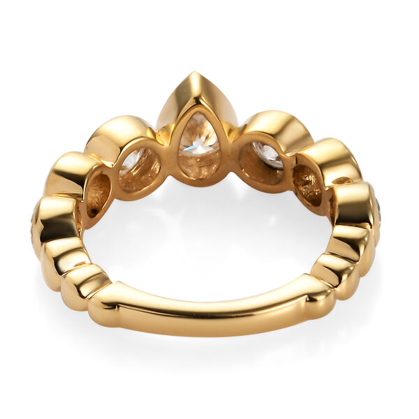 Moissanit Ring, 925 Silber Gelbgold Vermeil  ca. 1,42 ct image number 6