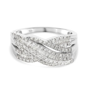 Diamant Cluster Ring 925 Silber Platin-Überzug