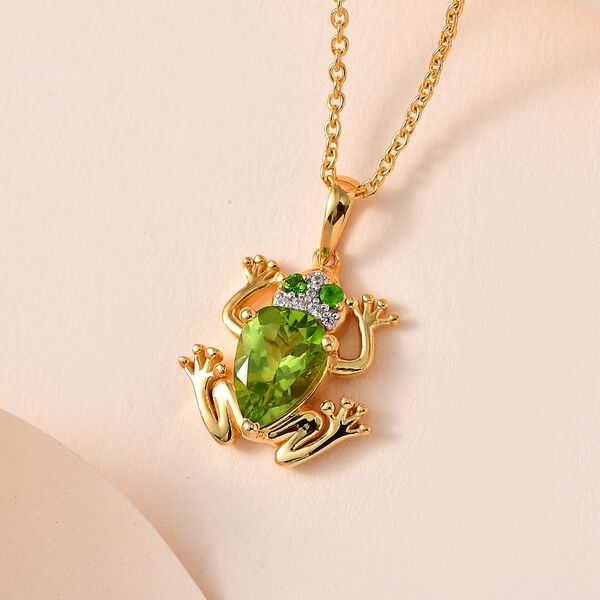 GP Trionfo Kollektion- Peridot, Chromdiopsid, Zirkon und blauer Saphir-Anh&auml;nger mit 45cm Kette - 2,14 ct. image number 2