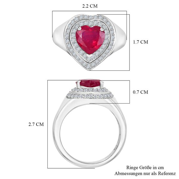Afrikanischer Rubin  und Zirkon Ring - 3,24 ct. image number 6