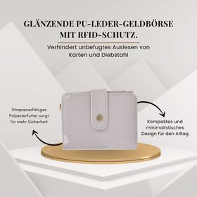 Jacquard-Schal aus Viskose und Geldb&ouml;rse aus PU-Leder mit RFID-Schutz