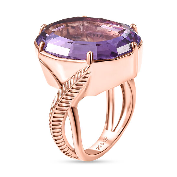 GP - AA Rose De France Amethyst, Kanchanaburi Blauer Saphir Ring 925 Silber 750 Ros&eacute;gold vermeil (Gr&ouml;&szlig;e 17.00) ca. 17,36 ct image number 6