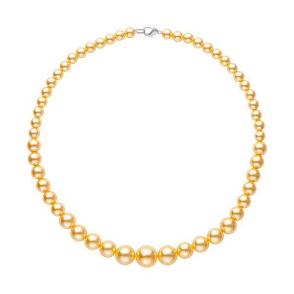 Goldene Muschelkernperle Halskette ca. 50 cm