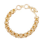 Champagner Kristall Armband ca. 19+5 cm goldfarben