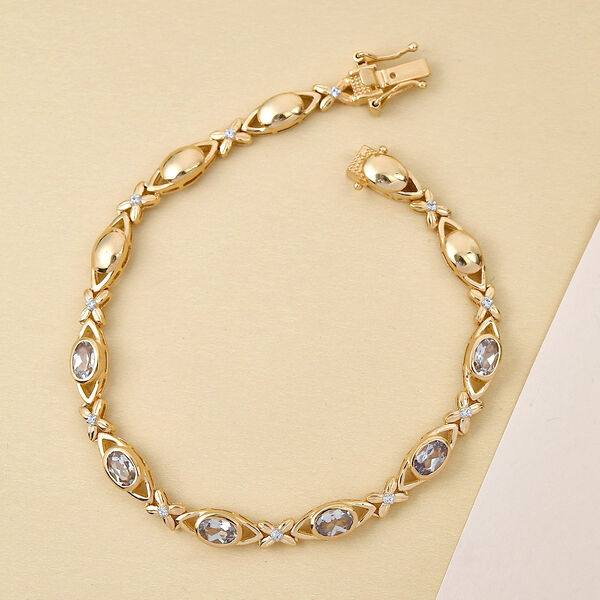 Turkizit und Zirkon Armband in Silber image number 2