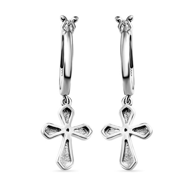 Weiße Diamant-Ohrringe, 925 Silber platiniert image number 5