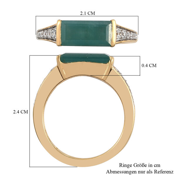 Grandidierit und Zirkon-Ring, 925 Silber Gelbgold Vermeil  ca. 1,85 ct image number 7