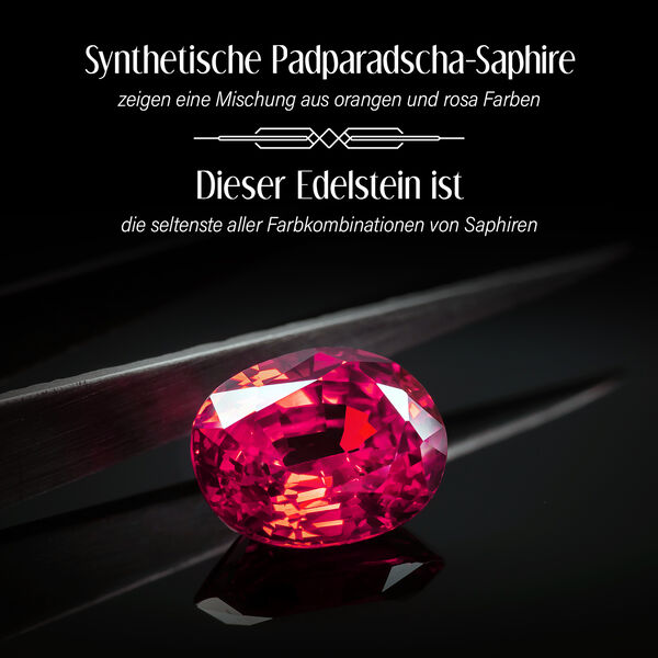 GP Trifono Kollektion- Synthetisches Padparadscha-Saphir, Zirkon und blaues Saphir-Armband, 19cm - 13,27 ct. image number 4