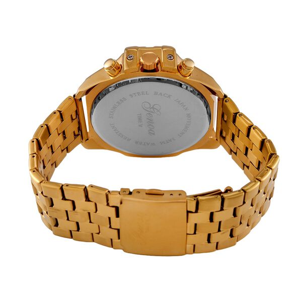 GENOA Japanisches Uhrwerk - Exklusive Uhr mit marineblauem Zifferblatt, Edelstahlkettenband und Dornschließe image number 7