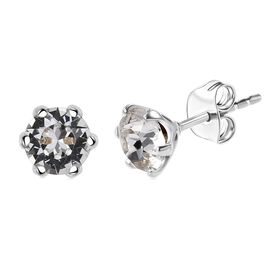 J Francis gefertigt mit SWAROVSKI Weißer Kristall Ohrringe 925 Silber rhodiniert