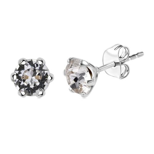 J Francis gefertigt mit SWAROVSKI Weißer Kristall Ohrringe 925 Silber rhodiniert image number 0