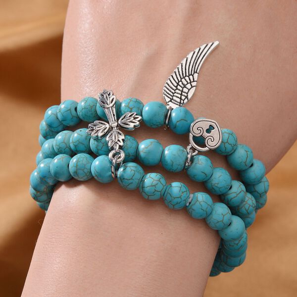 Blauer Howlit Schmuckset  Legierung ca. 225.00 ct image number 2