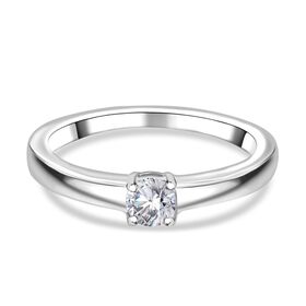 LUXURIANT DIAMOND - VS Labor Diamant Ring, 925 Silber rhodiniert - 0,25 ct.