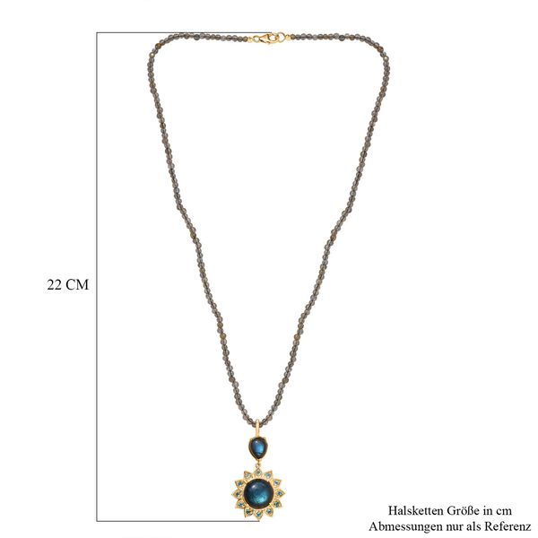 AAA Labradorit Anh&auml;nger mit 50cm Kette - 35 ct. image number 5