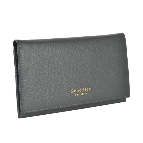 SENCILLEZ: Reise-Etui aus echtem Leder mit RFID Schutz, grün image number 1