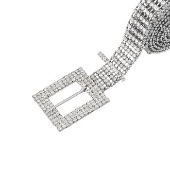 Kristallg&uuml;rtel, L120cm, silberfarben