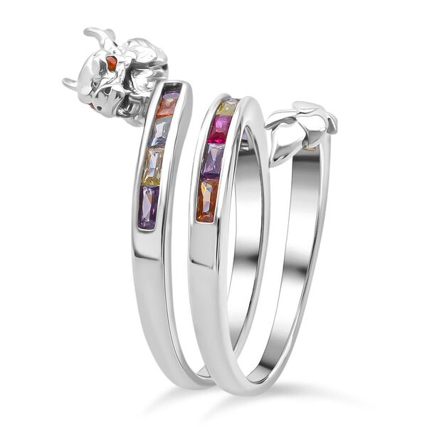 LUSTRO STELLA -  Mehrfarbiger Zirkonia, Gr&uuml;ner Zirkonia Ring 925 Silber rhodiniert (Gr&ouml;&szlig;e 20.00) 1.26 ct image number 4