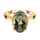 Prasiolith Ring, 925 Silber vergoldet (Gr&ouml;&szlig;e 18.00) ca. 5,54 ct