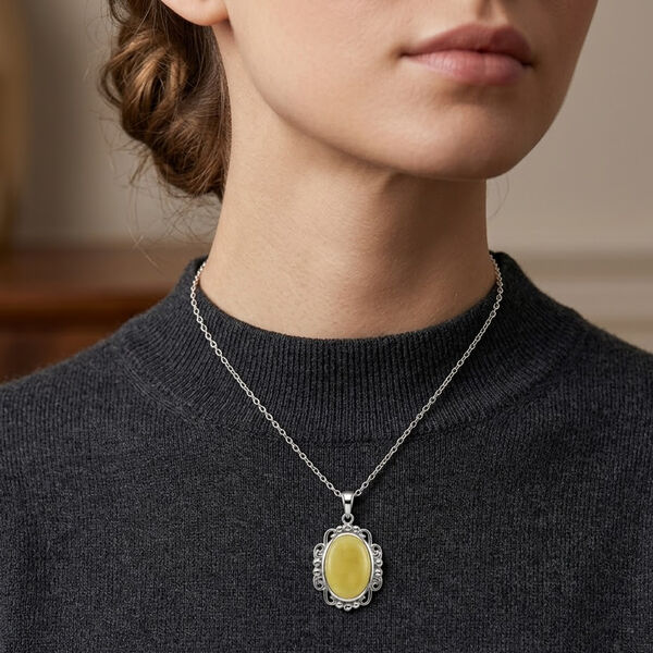 Bernstein Halskette ca. 43 cm 925 Silber image number 2