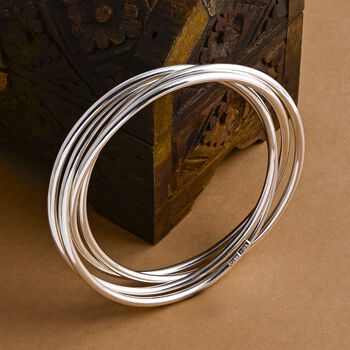 Royal Bali - 925 Silber Armreif ca. 19 cm ca. 43.76g, hochglanzpoliert