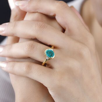 Smaragd Triplett Quarz und Zirkon Ring - 2,30 ct.