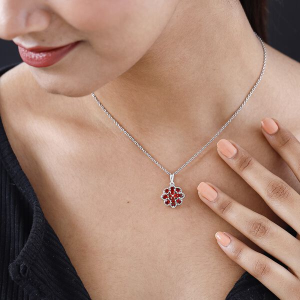 Mexikanischer Kirschfeuer-Opal Anhänger, 925 Silber platiniert, ca. 0.88 ct image number 2