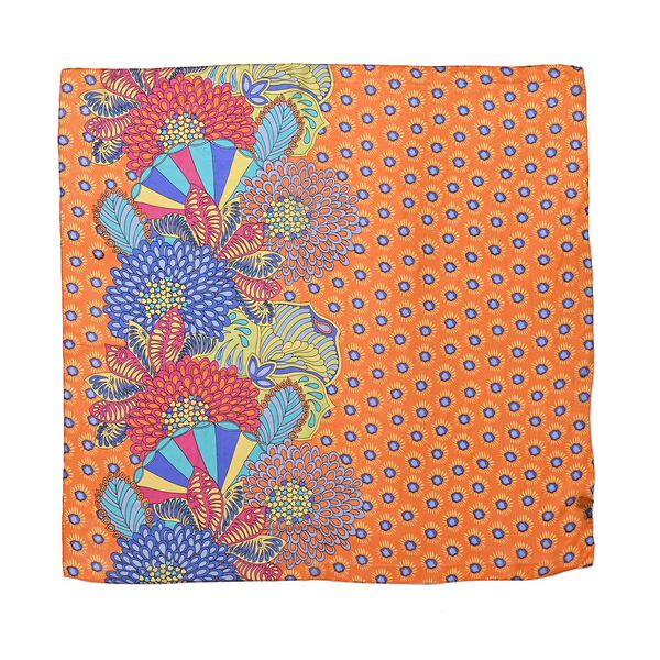  LA MAREY signature 100% silk scarf, "Silk pearl butterfly brooch Material: Silk & alloy  color: rose red Size:" image number 6