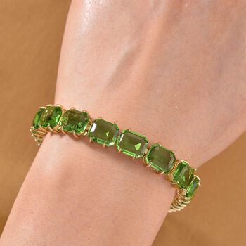 Gr&uuml;ner Kristall Armband ca. 19 cm Nickelfreies Messing Standard