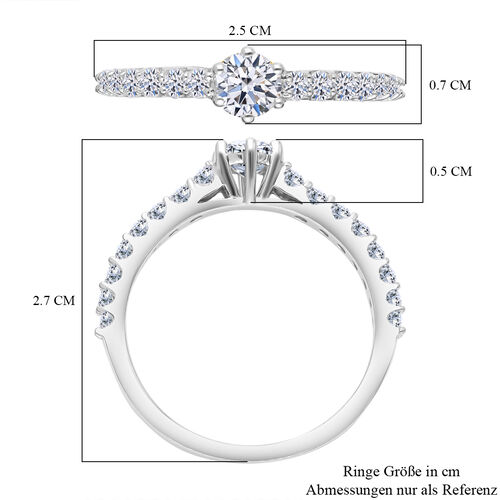 LUXORO IGI zertifizierter SI-GH Labor Diamant Ring in 585 Weißgold - 1 ct. image number 6