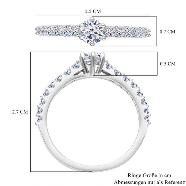 LUXORO IGI zertifizierter SI-GH Labor Diamant Ring in 585 Wei&szlig;gold - 1 ct. image number 6