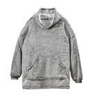 Kuscheliger Doppellagiger Sherpa-Decken-Hoodie, One size, grau