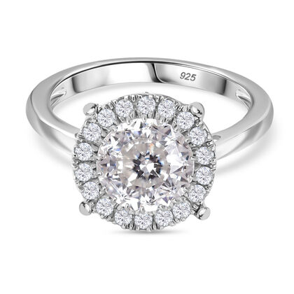 Moissanit Ring 925 Silber rhodiniert (Gr&ouml;&szlig;e 19.00)