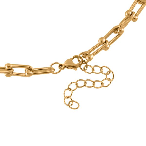 Weiße Kristall Halskette, ca. 45 cm+ 5 cm Extender, Reiner Edelstahl, goldfarben image number 5