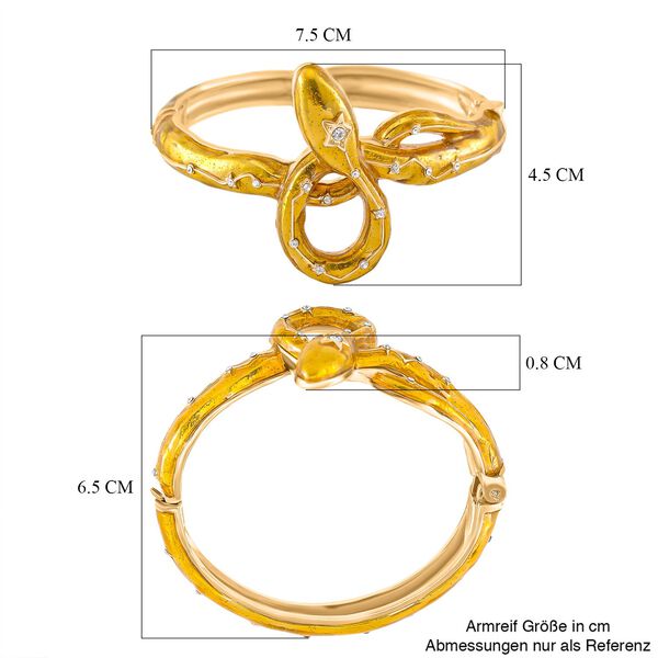 Golden emaillierter wei&szlig;er Kristall-Armreif, 18cm image number 5