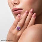Natürlicher, rosa Saphir und weißer Zirkon-Ring, 925 Silber platiniert (Größe 17.00) ca. 8,34 ct image number 1