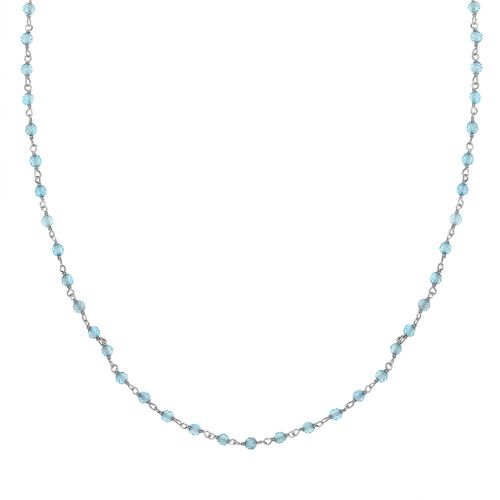 Blau Topas Halskette ca. 50 cm 925 Silber rhodiniert ca. 20.00 ct image number 0