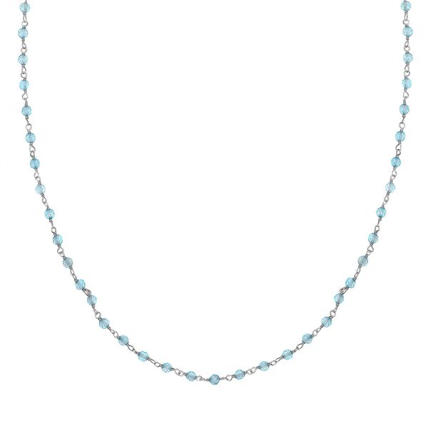 Blau Topas Halskette ca. 50 cm 925 Silber rhodiniert ca. 20.00 ct image number 0
