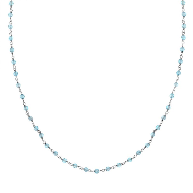 Blau Topas Halskette ca. 50 cm 925 Silber rhodiniert ca. 20.00 ct image number 0