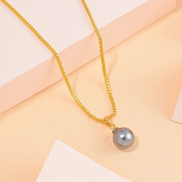 Pfau-Farben Muschelkernperle Anh&auml;nger mit 50cm Kette - 4,80 ct. image number 2