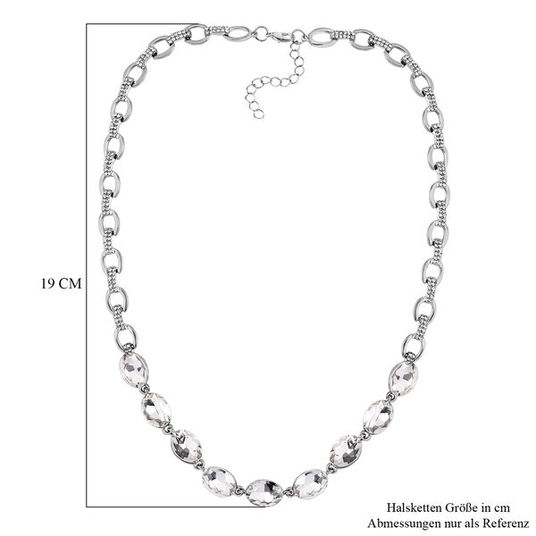 Weißer Kristall Halskette ca. 50 cm image number 4