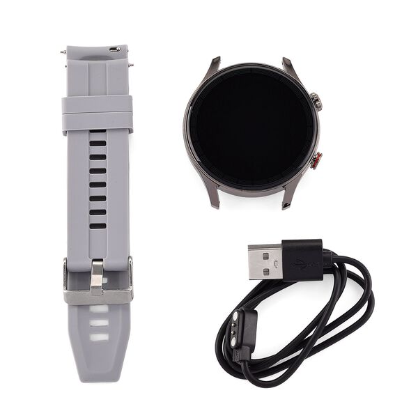 L10 Smartwatch, 1.5 Zoll HD Display, Herzfrequenz-, Blutdruck- und Blutsauerstoffmessung, Schwarz-Graues Silikonarmband image number 8