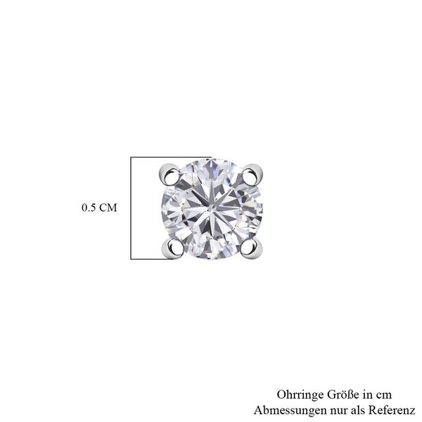Moissanit Ohrringe 925 Silber rhodiniert ca. 0.88 ct image number 5