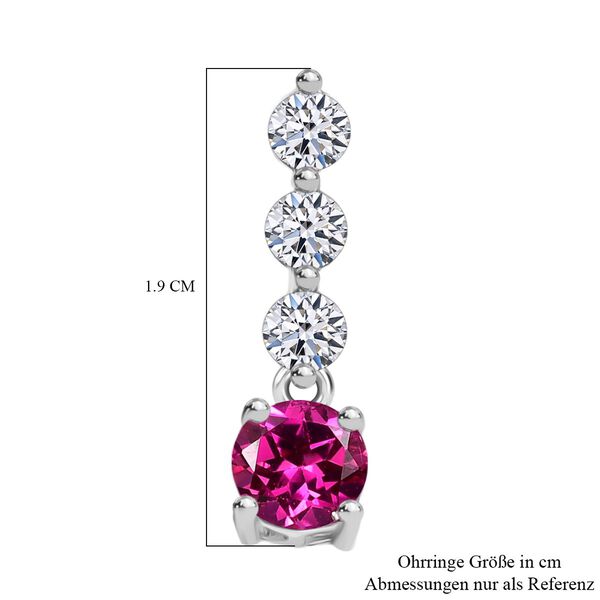 LUXURIANT AAA Labor Rosa Saphir und Zirkon Ohrringe - 2,68 ct. image number 6