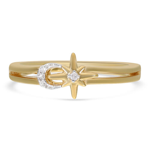 Diamant Ring 925 Silber vergoldet image number 0
