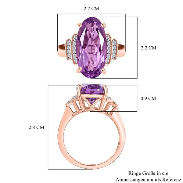 D'Joy AAA Rose De France Amethyst und Zirkon Ring - 9,17 ct. image number 6