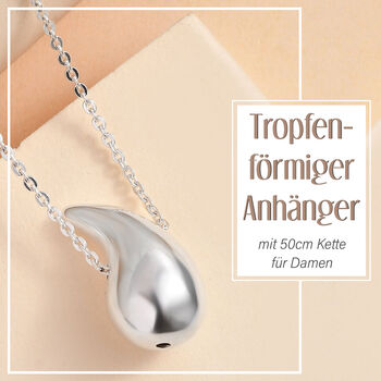 Anh&auml;nger mit 50cm Kette in Tropfen-Form