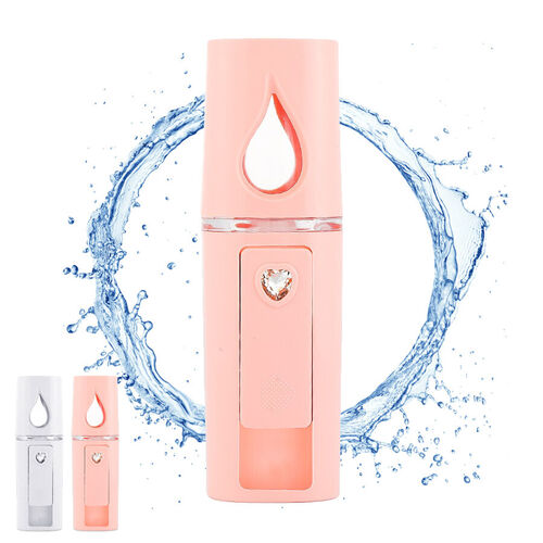 Nano Gesichtsspray mit Licht, Spiegel und USB-Kabel - Rosa image number 0