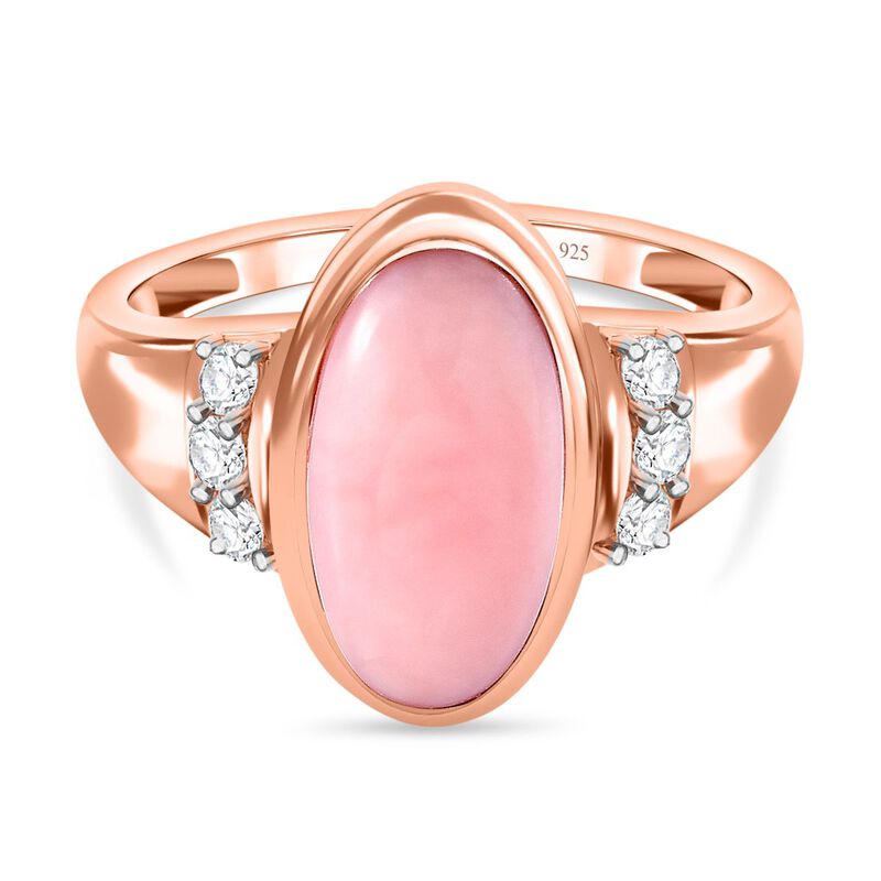 AA rosa Opal und Zirkon Ring - 3 ct. image number 0