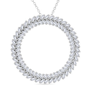 LUXURIANT SGL zertifizierter VS-EF Labor Diamant Anh&auml;nger mit 50cm Kette, 925 Silber rhodiniert - 1 ct.